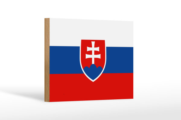 Holzschild Flagge Slowakei 18x12 cm Flag of Slovakia Dekoration