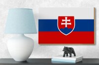 Holzschild Flagge Slowakei 18x12 cm Flag of Slovakia Dekoration