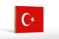 Holzschild Flagge Türkei 18x12 cm Flag of Turkey...