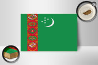 Holzschild Flagge Turkmenistans 18x12 cm Flag Turkmenistan Dekoration