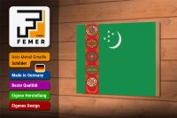 Holzschild Flagge Turkmenistans 18x12 cm Flag Turkmenistan Dekoration