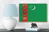 Holzschild Flagge Turkmenistans 18x12 cm Flag Turkmenistan Dekoration
