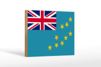 Holzschild Flagge Tuvalus 18x12 cm Flag of Tuvalu Dekoration