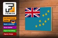 Holzschild Flagge Tuvalus 18x12 cm Flag of Tuvalu Dekoration