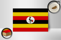 Holzschild Flagge Ugandas 18x12 cmFlag of Uganda  Dekoration
