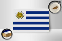 Holzschild Flagge Uruguays 18x12 cm Flag of Uruguay Dekoration