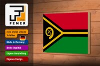 Holzschild Flagge Vanuatus 18x12 cm Flag of Vanuatu Dekoration