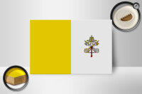 Holzschild Flagge Vatikanstadt 18x12 cm Flag Vatican City Dekoration