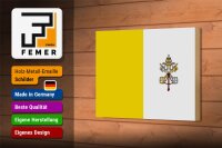 Holzschild Flagge Vatikanstadt 18x12 cm Flag Vatican City Dekoration
