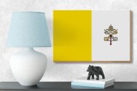 Holzschild Flagge Vatikanstadt 18x12 cm Flag Vatican City Dekoration