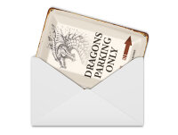 Blechpostkarte Spruch 10x14 cm Dragons parking only Metall Deko Schild