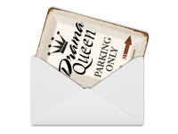 Blechpostkarte Spruch 10x14 cm Drama Queen parking only Metall Deko Schild