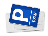 Blechpostkarte Parken 10x14 cm PLW Parkplatz Metall Deko Schild