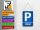 Blechpostkarte Parken 10x14 cm PLW Parkplatz Metall Deko Schild
