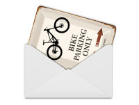 Blechpostkarte Spruch 10x14 cm Bike parking only Metall Deko Schild