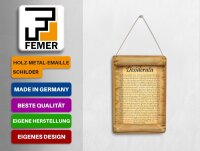 Blechpostkarte Spruch 10x14 cm Desiderata Gedicht Englisch Deko Schild