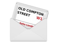 Blechpostkarte London 14x10 cm Soho Old Compton Street W1 Deko Schild