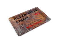Blechpostkarte London 14x10cm Soho Old Compton Street W1...