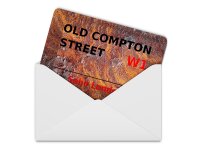 Blechpostkarte London 14x10cm Soho Old Compton Street W1 Deko Schild
