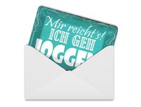 Blechpostkarte Spruch 14x10 cm mir reicht`s ich geh joggen ! Deko Schild