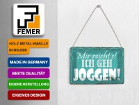 Blechpostkarte Spruch 14x10 cm mir reicht`s ich geh joggen ! Deko Schild
