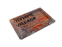 Blechpostkarte London 14x10 cm Olympic Village 2012 Metall Deko Schild