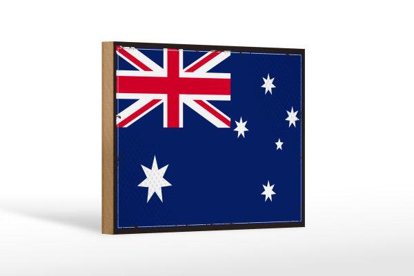 Holzschild Flagge Australien 18x12cm Retro Flag Australia