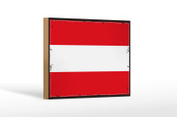 Holzschild Flagge Österreich 18x12cm Retro Flag of...