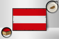 Holzschild Flagge Österreich 18x12cm Retro Flag of Austria