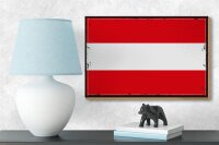 Holzschild Flagge Österreich 18x12cm Retro Flag of Austria