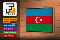 Holzschild Flagge Aserbaidschan 18x12cm Retro Azerbaijan
