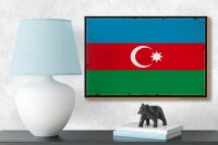 Holzschild Flagge Aserbaidschan 18x12cm Retro Azerbaijan