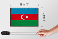 Holzschild Flagge Aserbaidschan 18x12cm Retro Azerbaijan