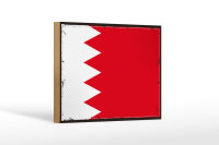 Holzschild Flagge Bahrains 18x12cm Retro Flag of Bahrain