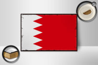 Holzschild Flagge Bahrains 18x12cm Retro Flag of Bahrain