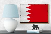 Holzschild Flagge Bahrains 18x12cm Retro Flag of Bahrain