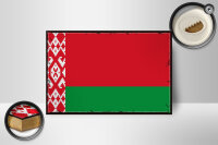 Holzschild Flagge Weißrussland 18x12cm Retro Flag Belarus