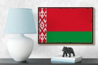 Holzschild Flagge Weißrussland 18x12cm Retro Flag Belarus