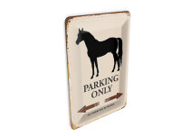 Blechpostkarte Spruch 10x14 cm Pferd Parking only all...