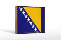 Holzschild Flagge Bosnien und Herzegowina 18x12cm Retro