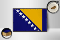 Holzschild Flagge Bosnien und Herzegowina 18x12cm Retro