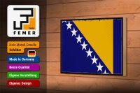 Holzschild Flagge Bosnien und Herzegowina 18x12cm Retro