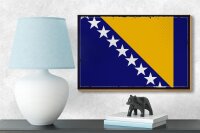 Holzschild Flagge Bosnien und Herzegowina 18x12cm Retro