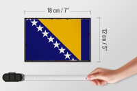 Holzschild Flagge Bosnien und Herzegowina 18x12cm Retro