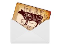 Blechpostkarte Metzger 14x10 cm Beef cuts Organic Metzgerei Deko Schild