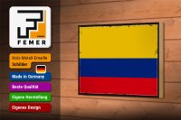 Holzschild Flagge Kolumbien 18x12cm Retro Flag Colombia
