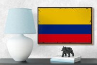 Holzschild Flagge Kolumbien 18x12cm Retro Flag Colombia
