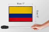 Holzschild Flagge Kolumbien 18x12cm Retro Flag Colombia