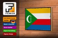 Holzschild Flagge der Komoren 18x12cm Retro Flag Comoros