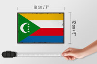 Holzschild Flagge der Komoren 18x12cm Retro Flag Comoros